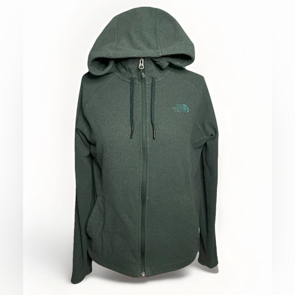 The North Face Women's Full-Zip Hooded Fleece in Forest Green